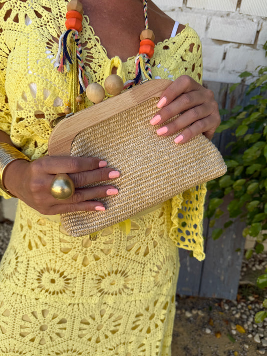 BOLSO RAFIA BOLA MADERA