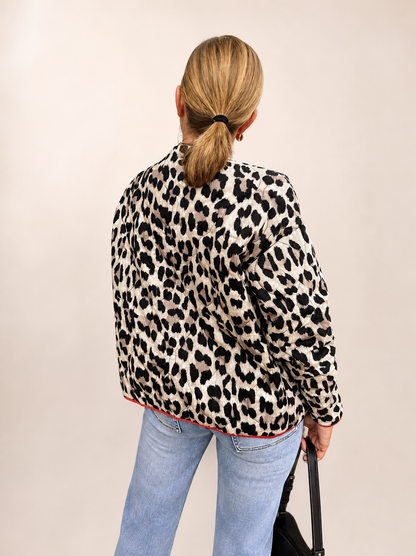 ABRIGO ACOLCHADO LEOPARDO MANGA LARGA