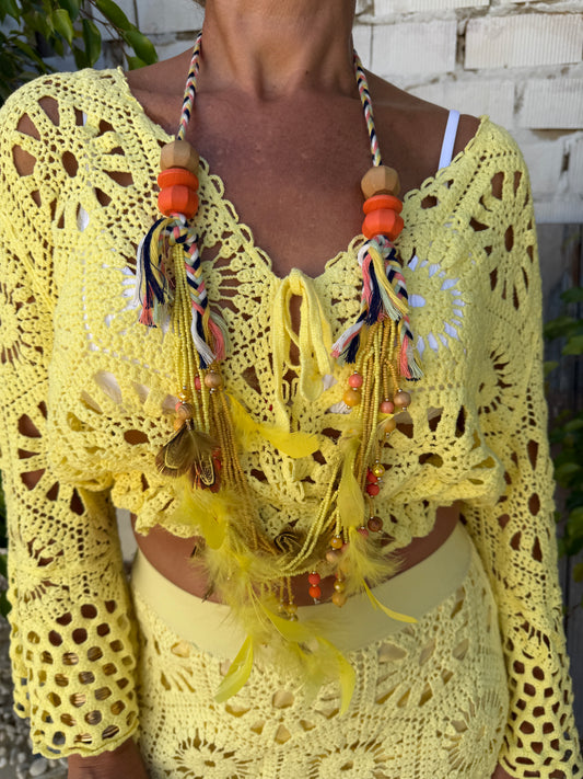 COLLAR HIPPIE PLUMAS
