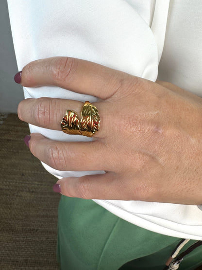 ANILLO DOBLE  HOJA