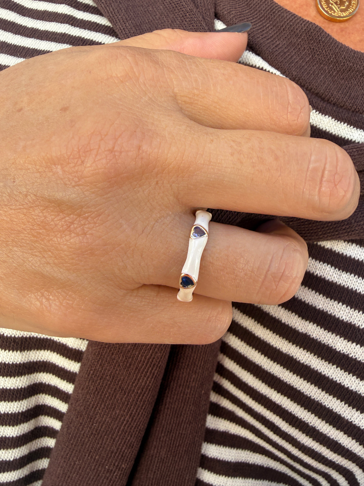 ANILLO ESMALTADO CORAZÓN