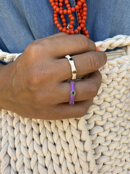 ANILLO ESMALTADO CORAZÓN