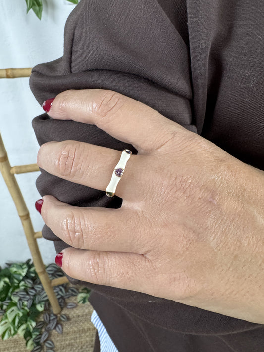 ANILLO ESMALTADO CORAZÓN