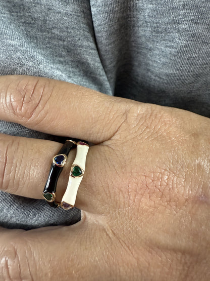 ANILLO ESMALTADO CORAZÓN