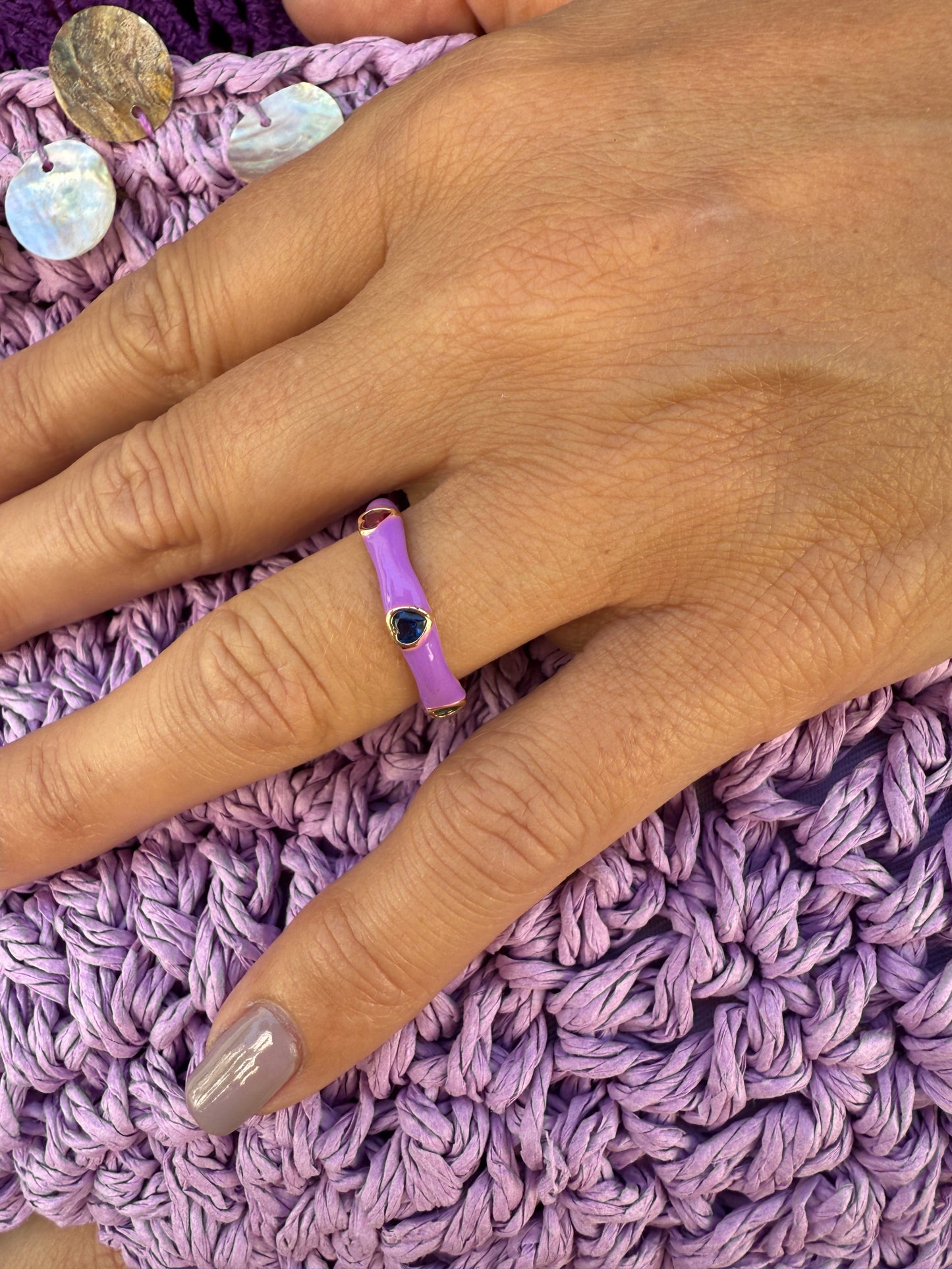 ANILLO ESMALTADO CORAZÓN