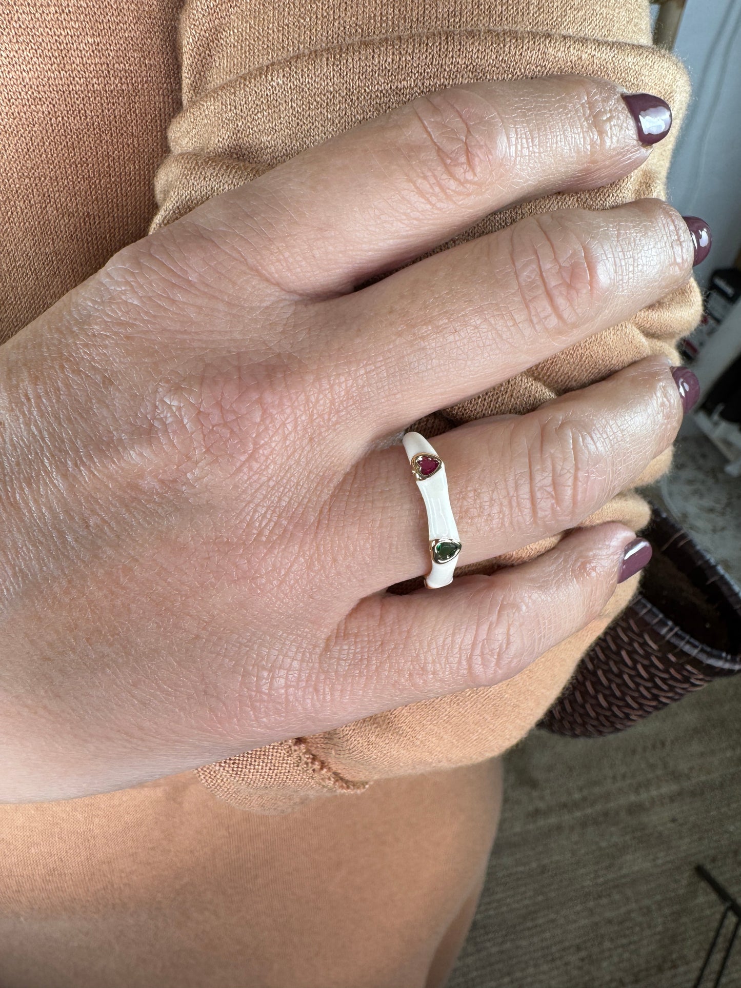 ANILLO ESMALTADO CORAZÓN