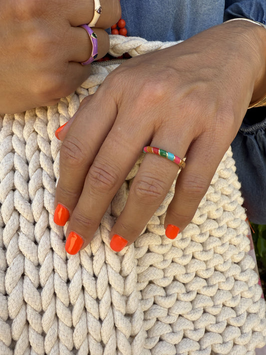 ANILLO ESMALTADO RELIEVE