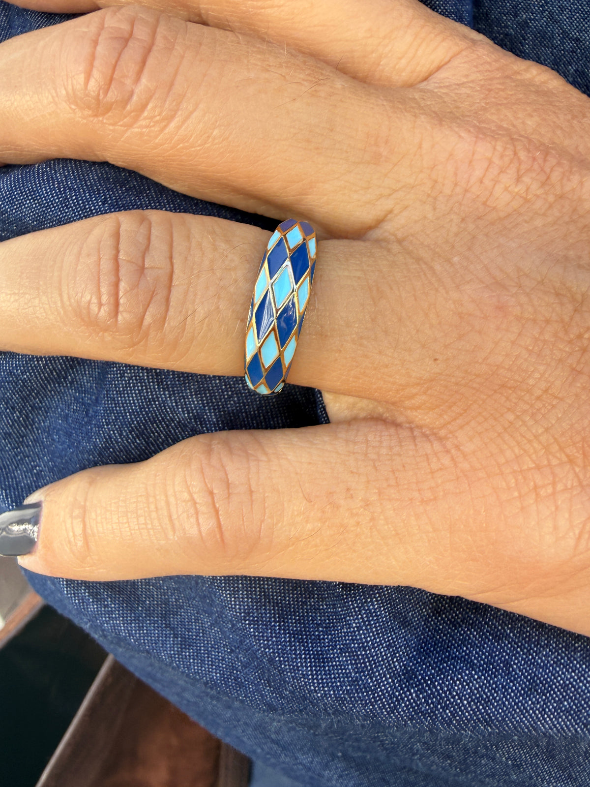 ANILLO ESMALTADO ROMBOS