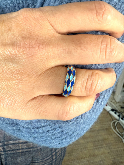 ANILLO ESMALTADO ROMBOS