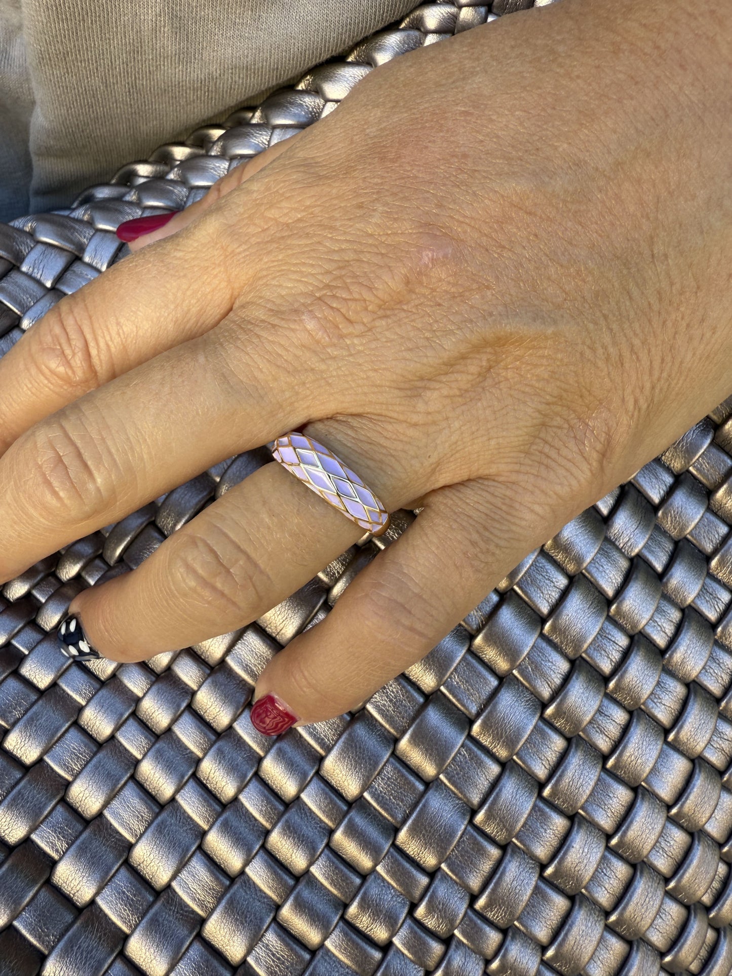 ANILLO ESMALTADO ROMBOS
