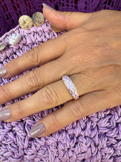 ANILLO ESMALTADO ROMBOS