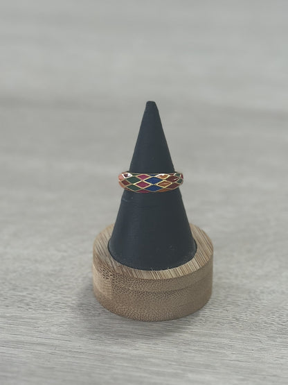 ANILLO ESMALTADO ROMBOS