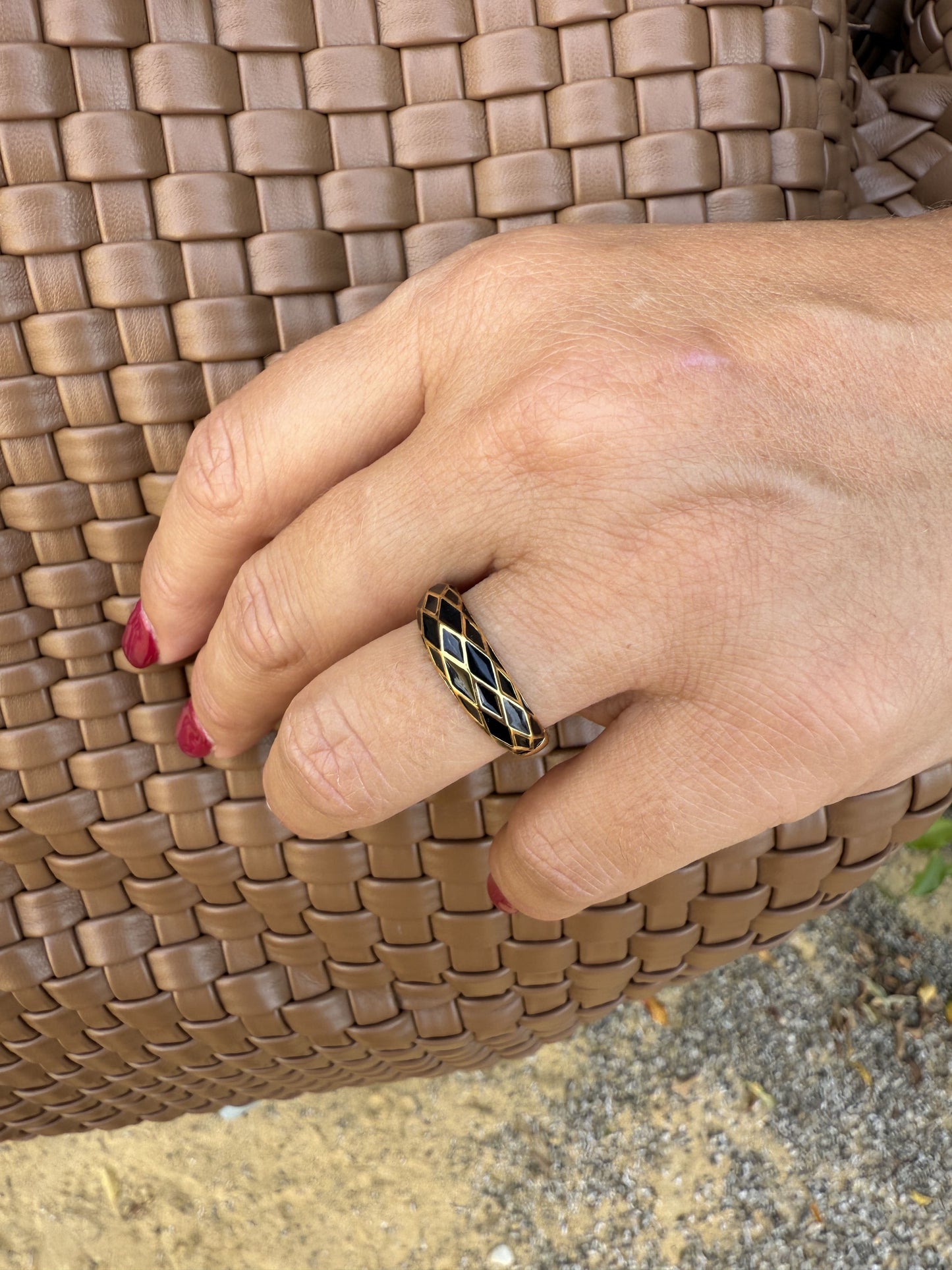 ANILLO ESMALTADO ROMBOS