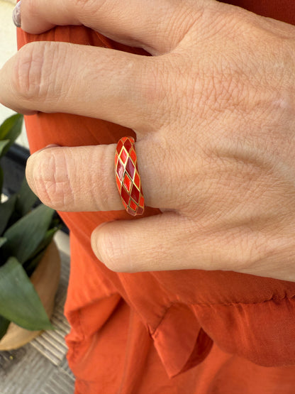 ANILLO ESMALTADO ROMBOS