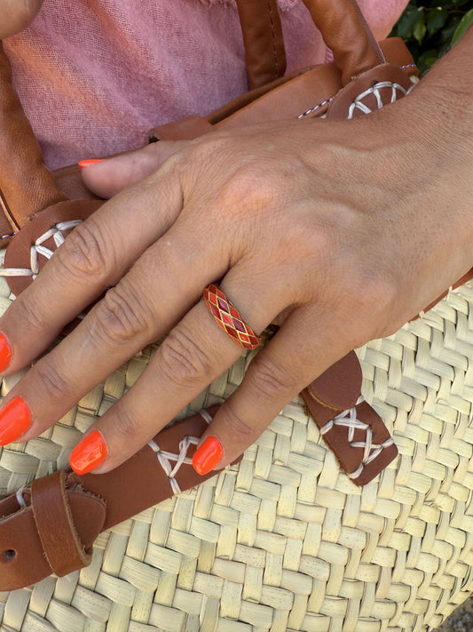 ANILLO ESMALTADO ROMBOS