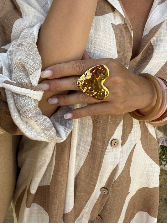 ANILLO CORAZÓN IRREGULAR