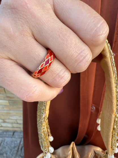 ANILLO ESMALTADO ROMBOS