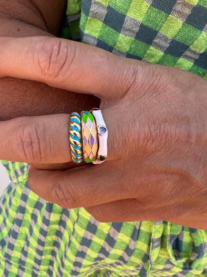 ANILLO ESMALTADO ROMBOS