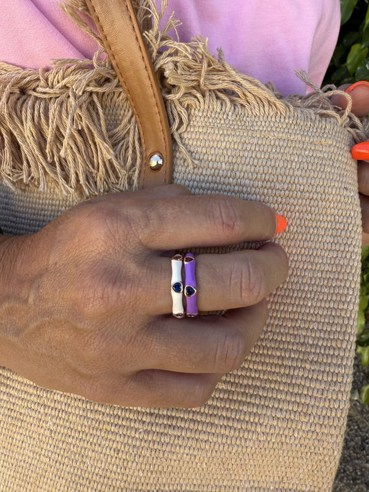 ANILLO ESMALTADO CORAZÓN