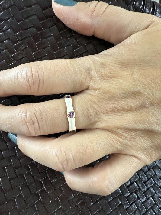 ANILLO ESMALTADO CORAZÓN