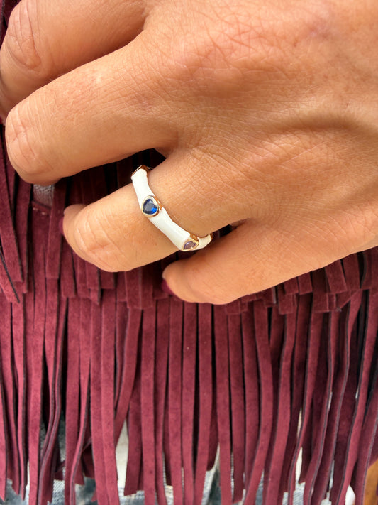 ANILLO ESMALTADO CORAZÓN