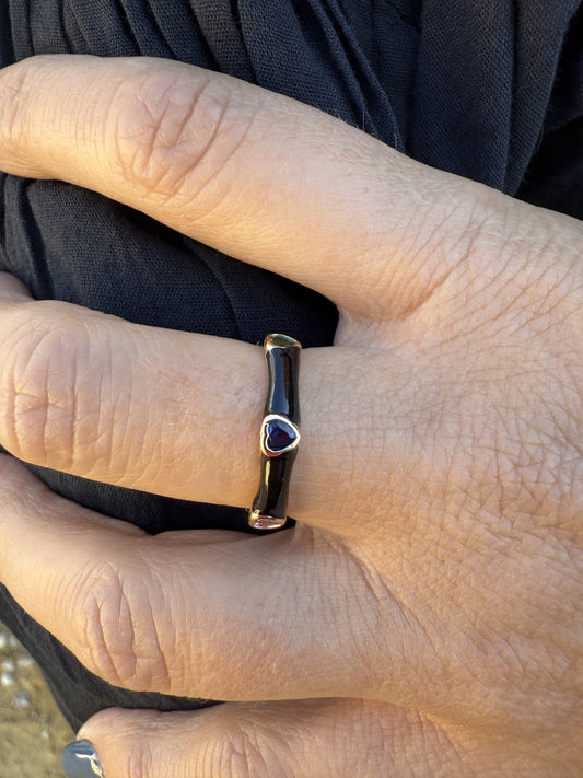 ANILLO ESMALTADO CORAZÓN