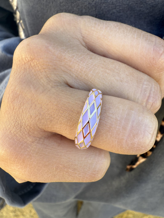 ANILLO ESMALTADO ROMBOS