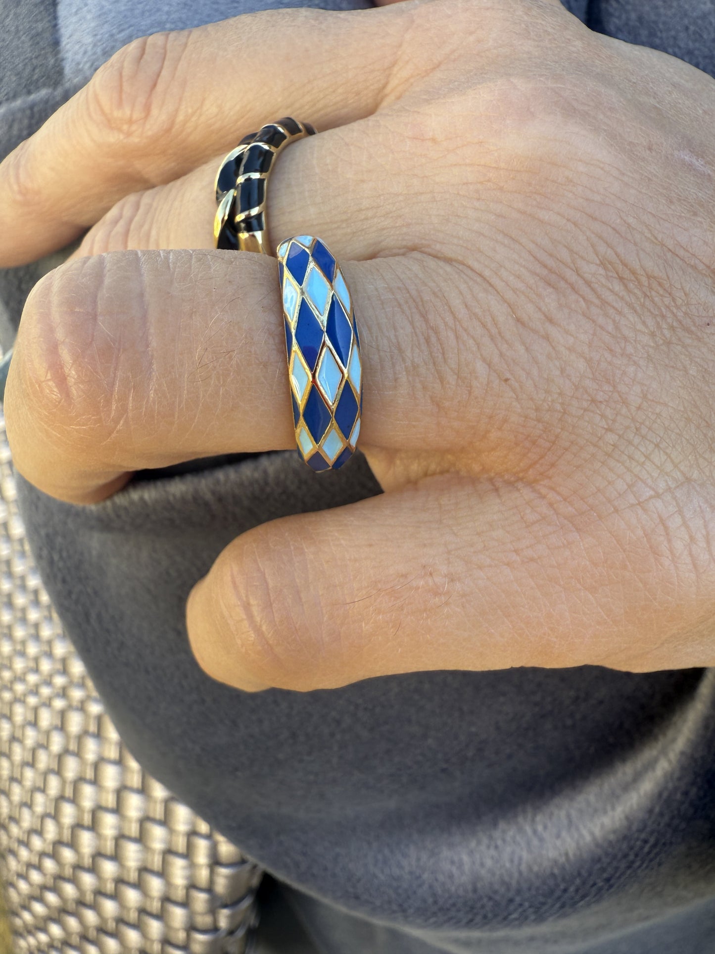 ANILLO ESMALTADO ROMBOS