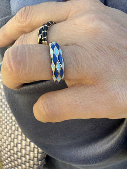 ANILLO ESMALTADO ROMBOS
