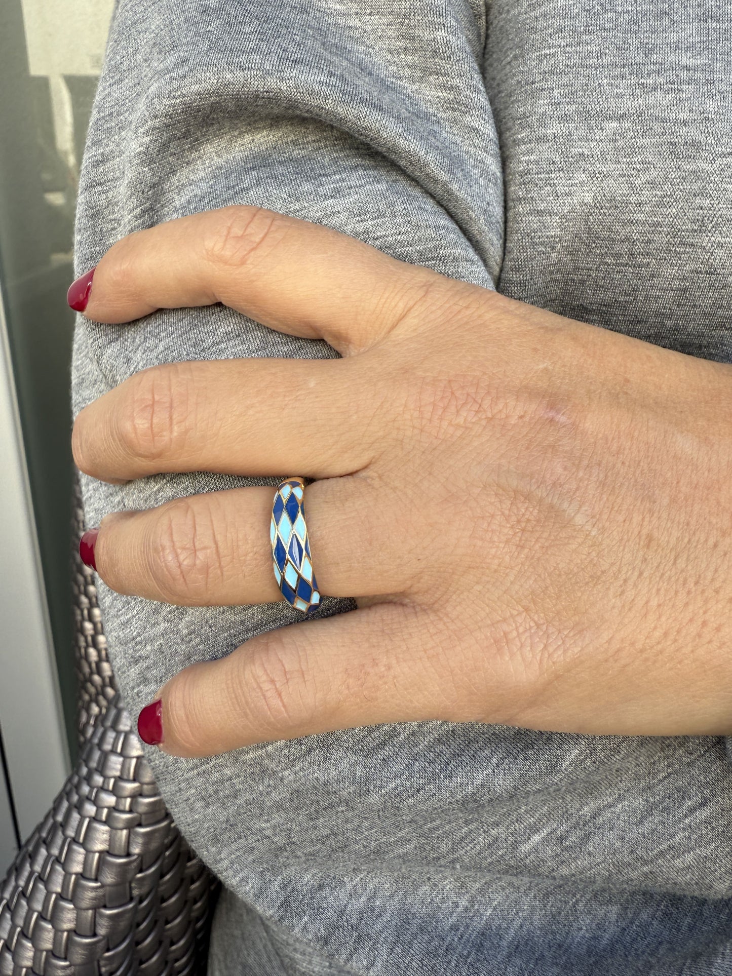 ANILLO ESMALTADO ROMBOS