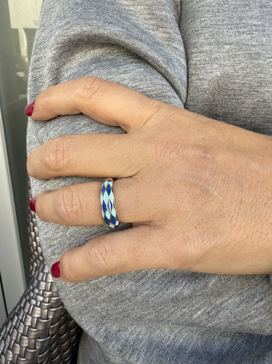 ANILLO ESMALTADO ROMBOS