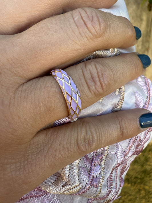 ANILLO ESMALTADO ROMBOS