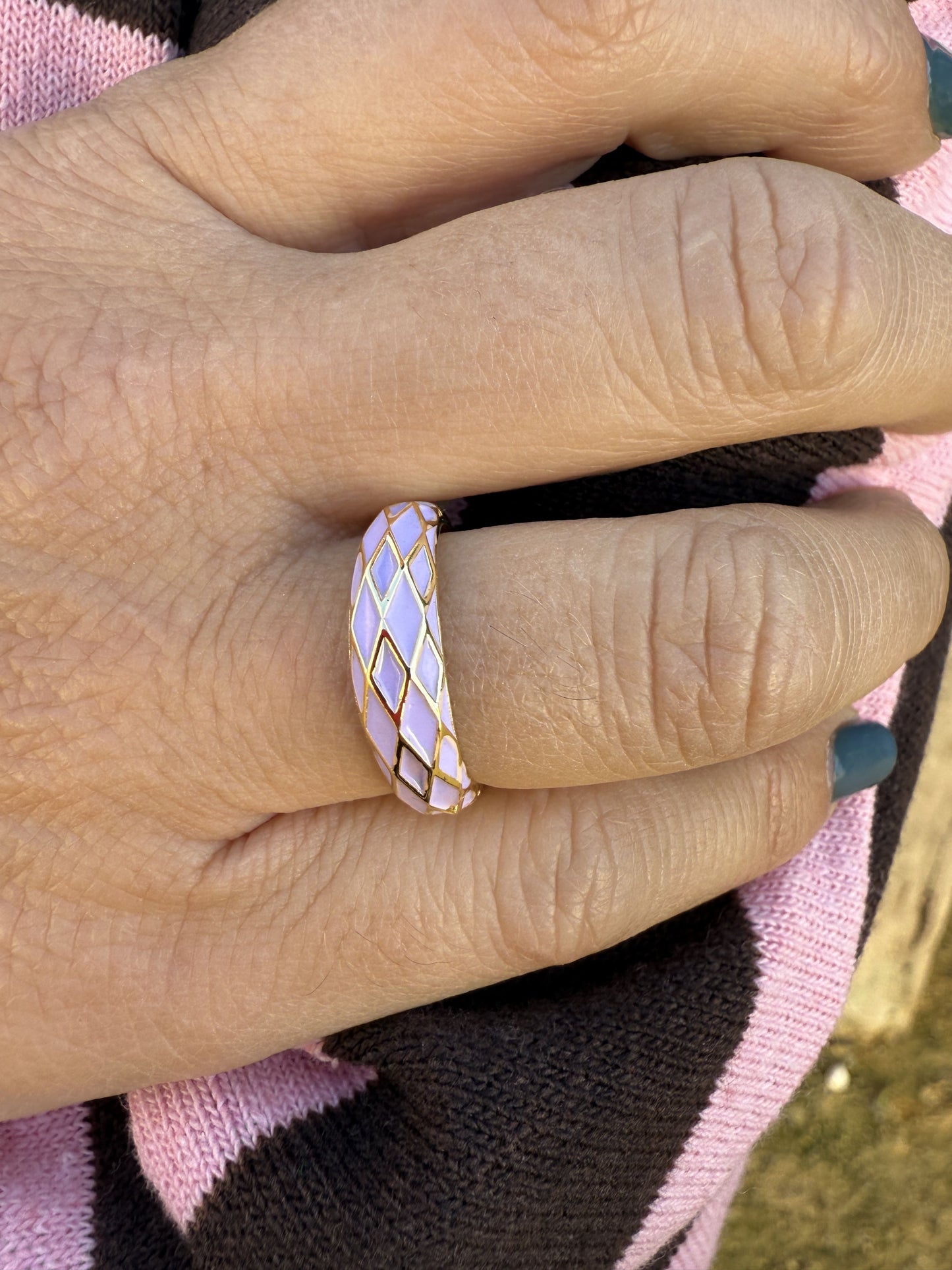 ANILLO ESMALTADO ROMBOS