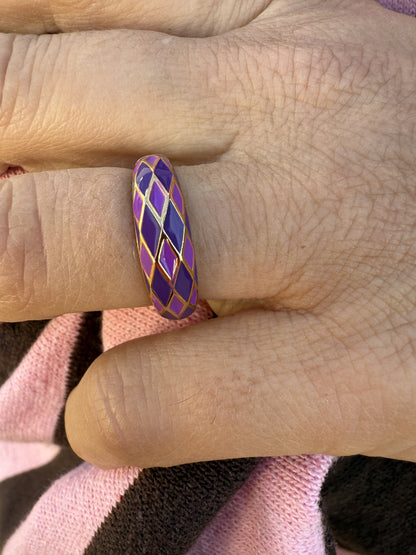 ANILLO ESMALTADO ROMBOS