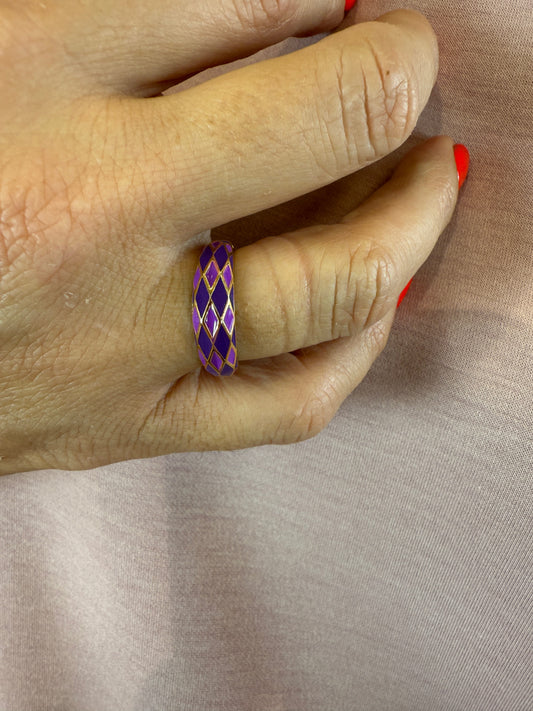 ANILLO ESMALTADO ROMBOS