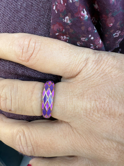 ANILLO ESMALTADO ROMBOS