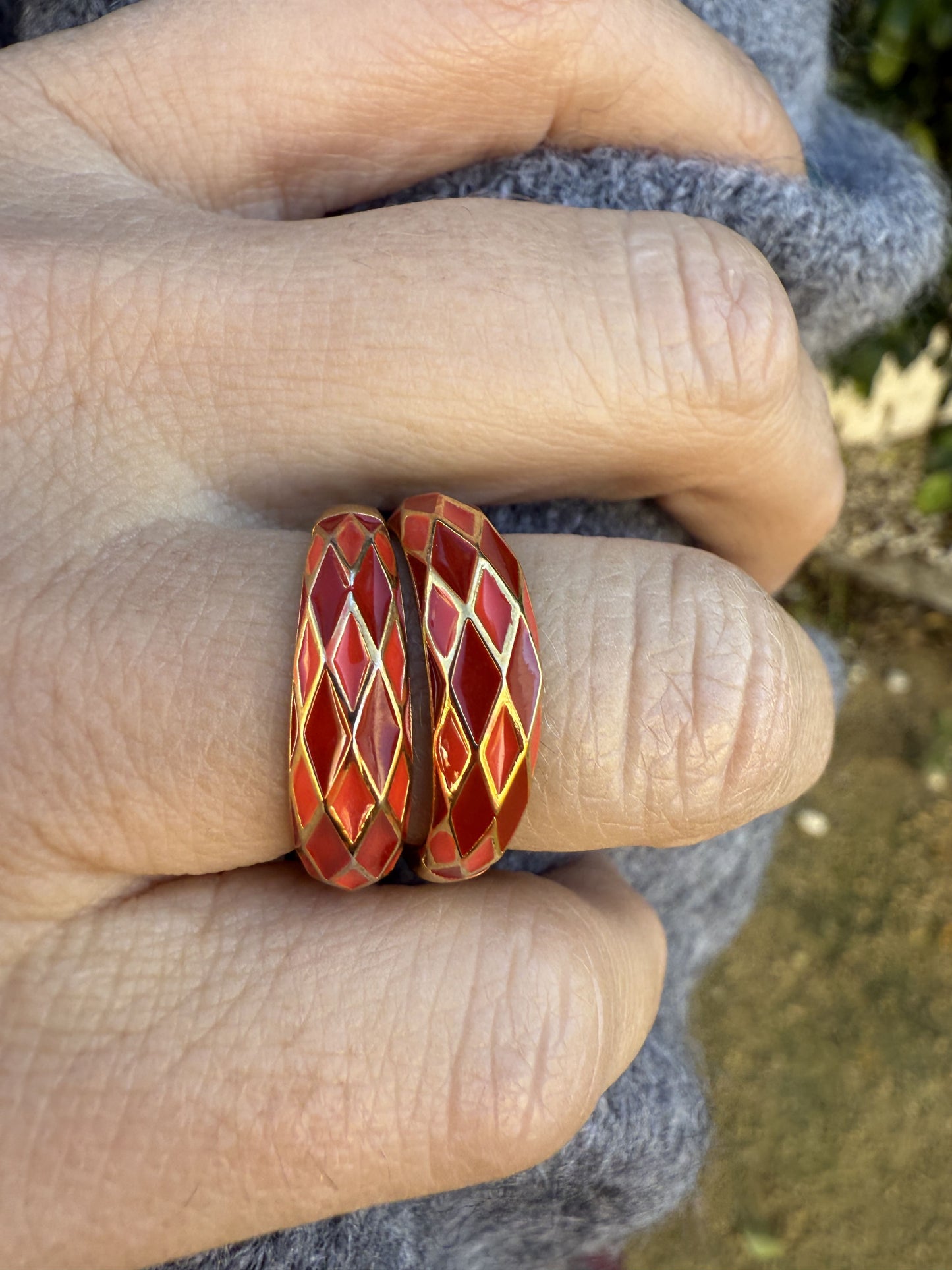 ANILLO ESMALTADO ROMBOS