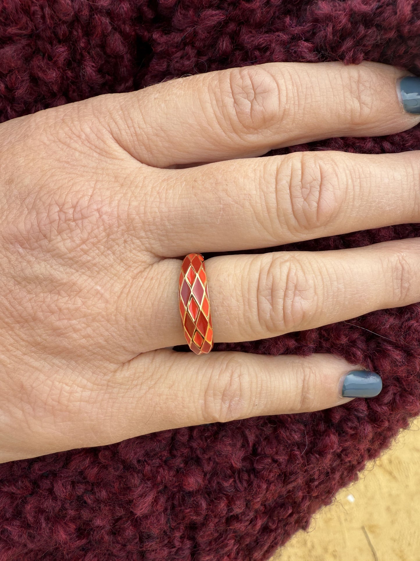 ANILLO ESMALTADO ROMBOS