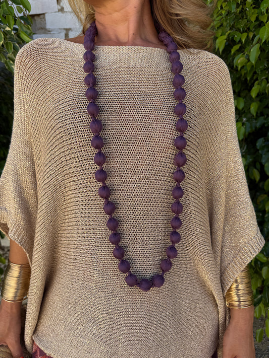 COLLAR LARGO BOLAS TELA TRANSPARENCIA