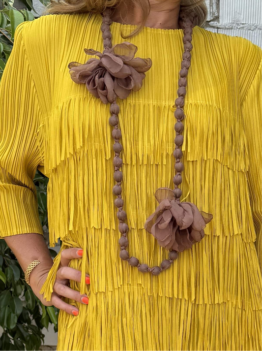 COLLAR LARGO BOLAS FLOR