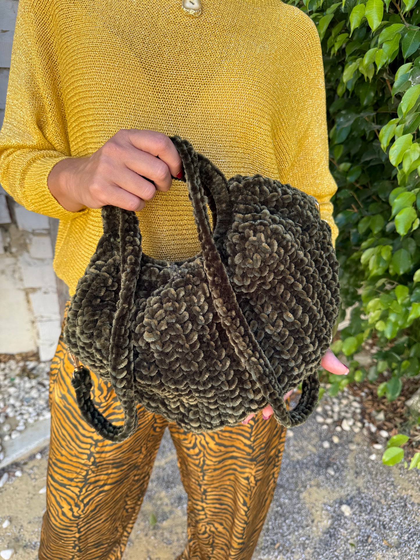 BOLSO CHENILLA ASA REDONDA