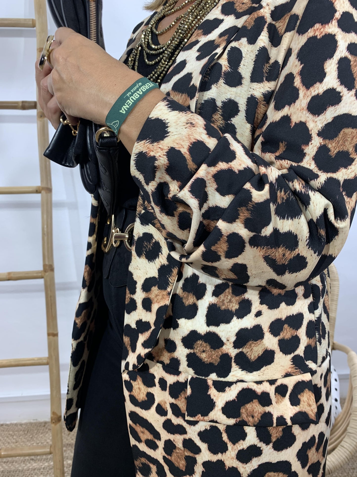 BLAZER MANGA FRUNCIDA LEOPARDO