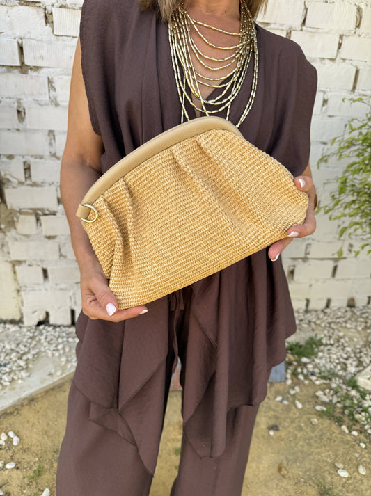 BOLSO BOMBONERA RAFIA