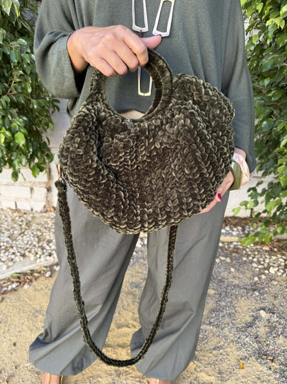 BOLSO CHENILLA ASA REDONDA