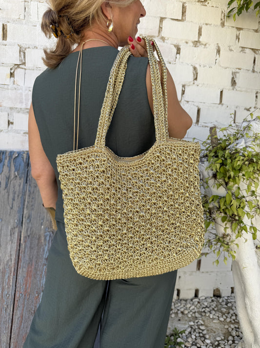 BOLSO CROCHÉ METALIZADO