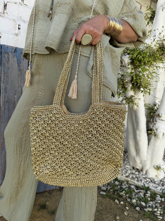 BOLSO CROCHÉ METALIZADO