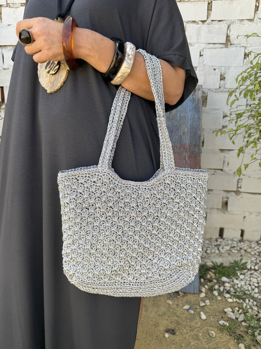BOLSO CROCHÉ METALIZADO