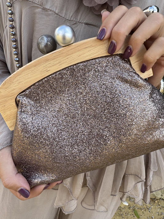 BOLSO MADERA METALIZADO