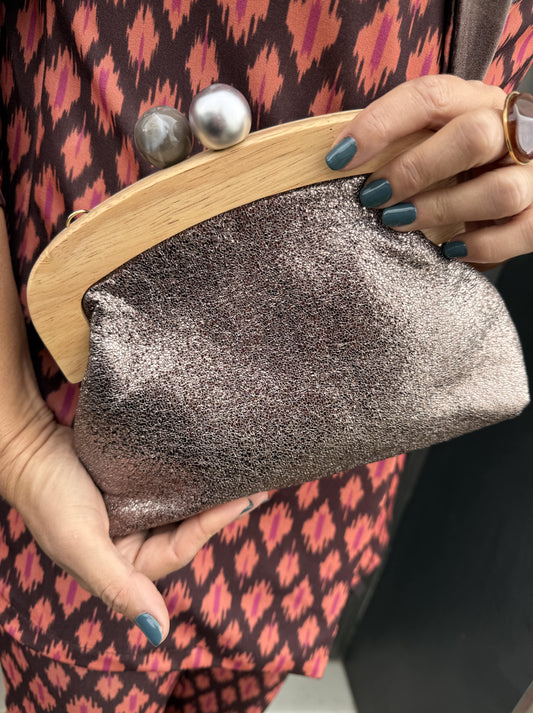 BOLSO MADERA METALIZADO