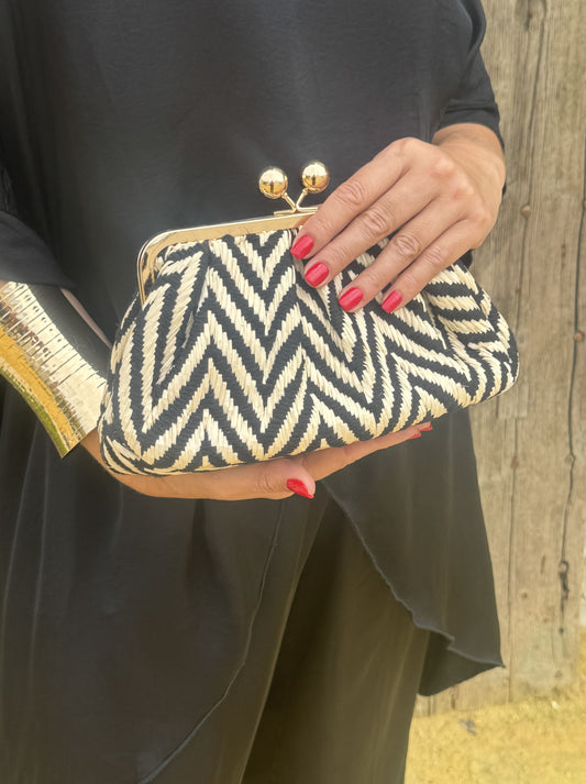 BOLSO RAFIA CLIP METALIZADO